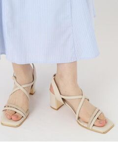 ESPERANZA / エスペランサ サンダル | プレートヒールクロスベルトサンダル