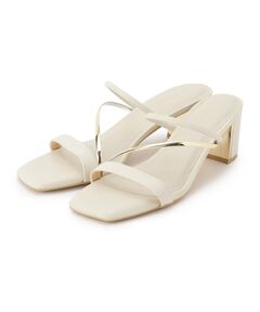 ESPERANZA / エスペランサ サンダル | ゴールドラインプレートヒールミュール