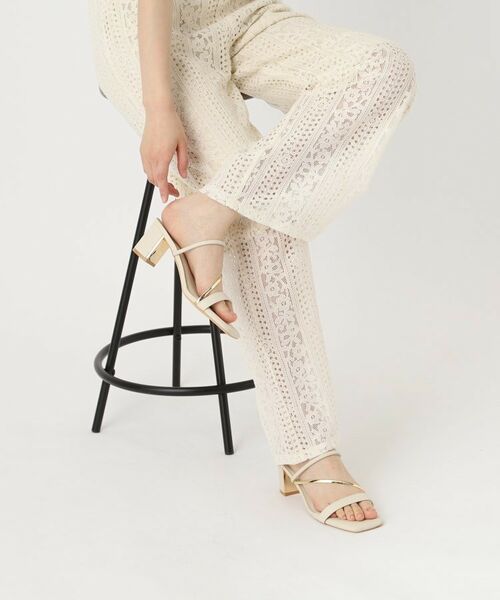 ESPERANZA / エスペランサ サンダル | ゴールドラインプレートヒールミュール | 詳細18