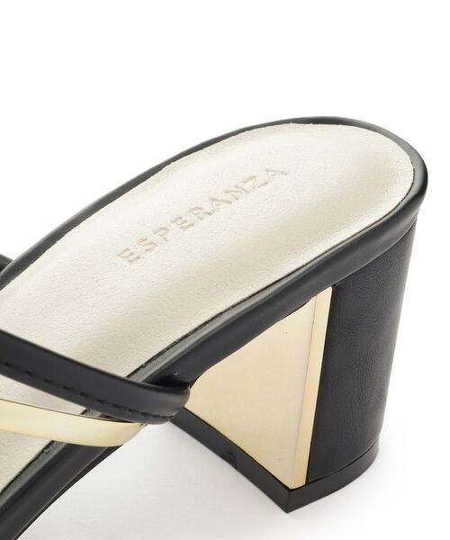 ESPERANZA / エスペランサ サンダル | ゴールドラインプレートヒールミュール | 詳細6
