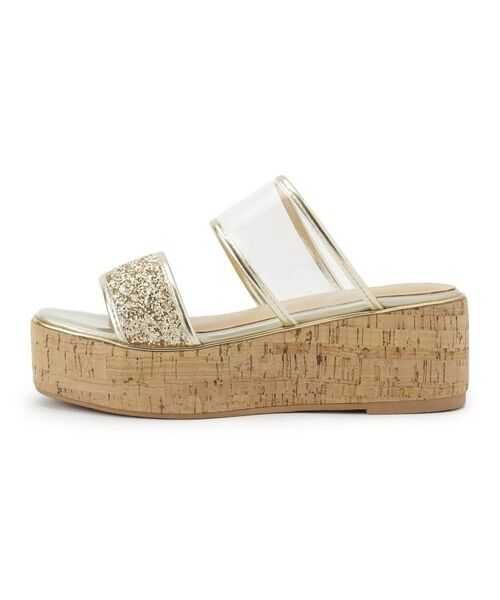 ESPERANZA / エスペランサ サンダル | グリッター×クリアベルト 厚底コルクサンダル | 詳細10