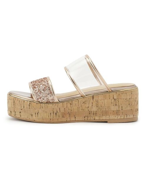 ESPERANZA / エスペランサ サンダル | グリッター×クリアベルト 厚底コルクサンダル | 詳細11
