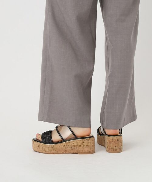 ESPERANZA / エスペランサ サンダル | グリッター×クリアベルト 厚底コルクサンダル | 詳細15