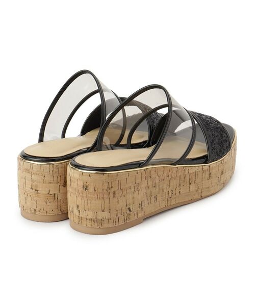 ESPERANZA / エスペランサ サンダル | グリッター×クリアベルト 厚底コルクサンダル | 詳細2