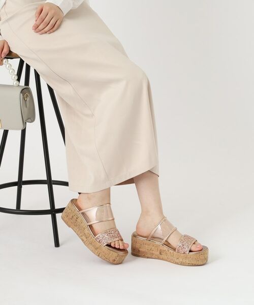 ESPERANZA / エスペランサ サンダル | グリッター×クリアベルト 厚底コルクサンダル | 詳細20