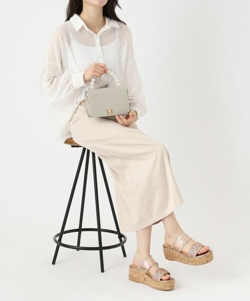 ESPERANZA / エスペランサ サンダル | グリッター×クリアベルト 厚底コルクサンダル | 詳細21