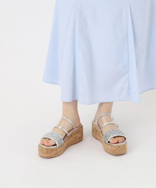 ESPERANZA / エスペランサ サンダル | グリッター×クリアベルト 厚底コルクサンダル | 詳細23