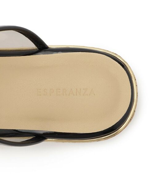 ESPERANZA / エスペランサ サンダル | グリッター×クリアベルト 厚底コルクサンダル | 詳細7
