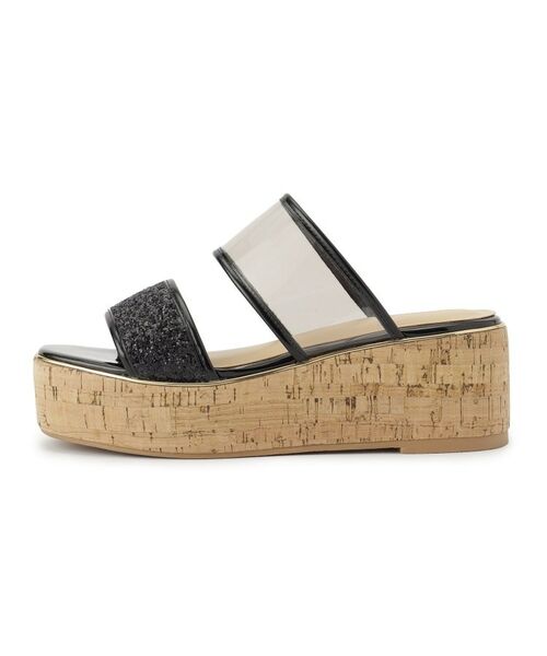 ESPERANZA / エスペランサ サンダル | グリッター×クリアベルト 厚底コルクサンダル | 詳細9