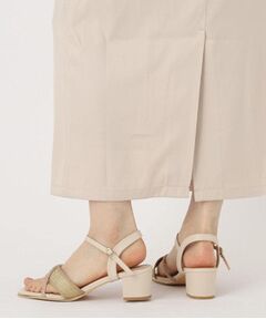 ESPERANZA / エスペランサ サンダル | ラメ×ラインストーンスクエアトゥサンダル