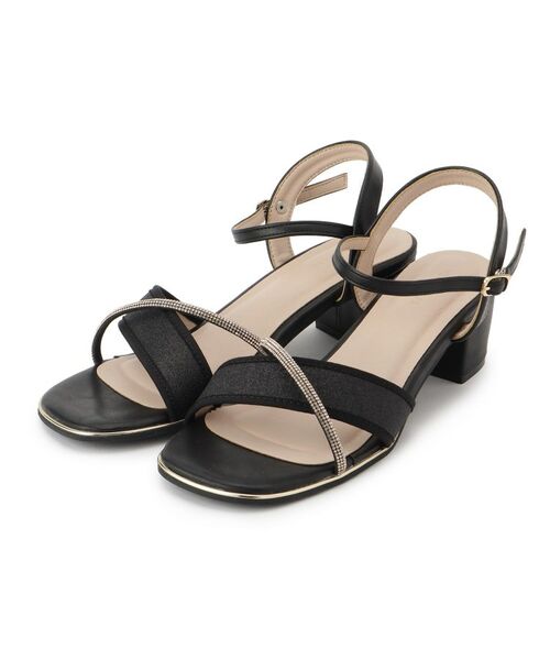 ESPERANZA / エスペランサ サンダル | ラメ×ラインストーンスクエアトゥサンダル | 詳細10
