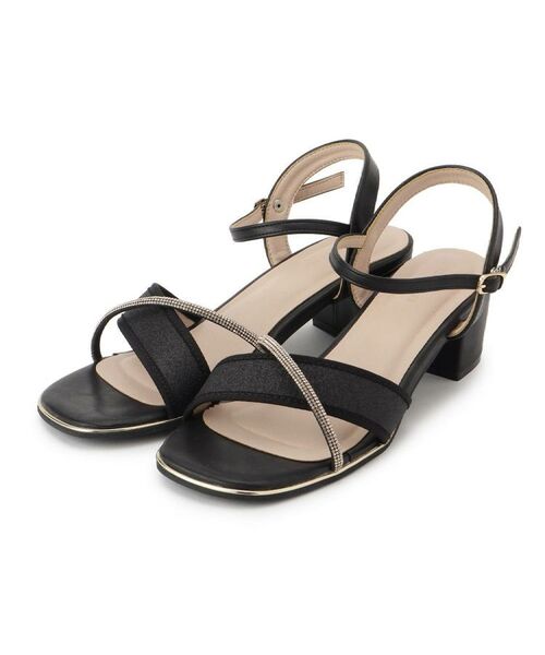 ESPERANZA / エスペランサ サンダル | ラメ×ラインストーンスクエアトゥサンダル | 詳細18