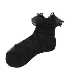 ESPERANZA / エスペランサ ソックス | シースルーオーガンジーフリルレースアップ柄靴下