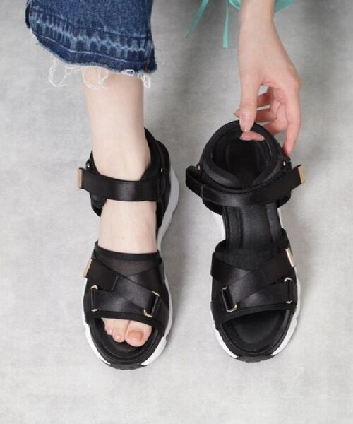 ESPERANZA / エスペランサ サンダル | チュールベルトスポサン(ブラック(319))