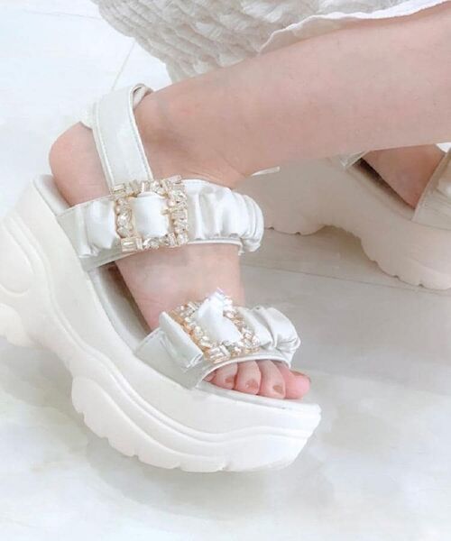 ESPERANZA / エスペランサ サンダル | 厚底バックルサンダル(ホワイト(001))