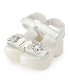 ESPERANZA / エスペランサ サンダル | 厚底ビジューバックルサンダル