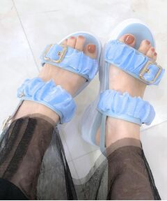 ESPERANZA / エスペランサ サンダル | ギャザーダブルベルトサンダル