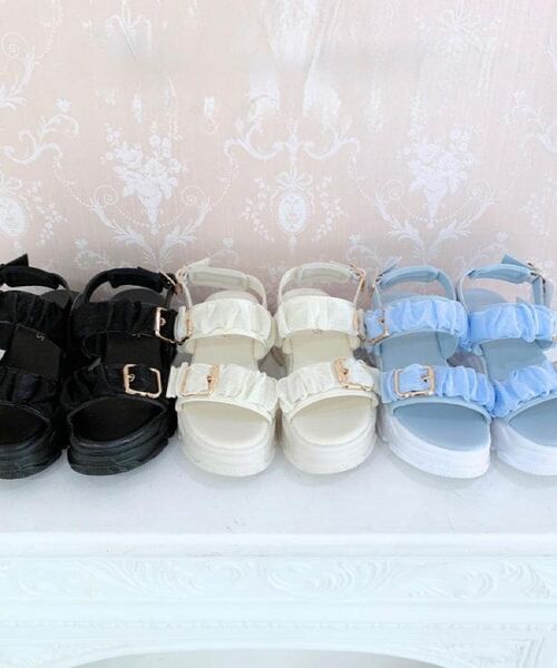 ESPERANZA / エスペランサ サンダル | ギャザーダブルベルトサンダル | 詳細2