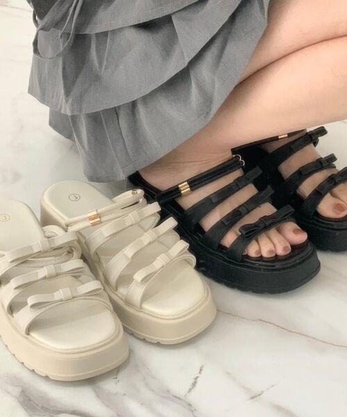 ESPERANZA / エスペランサ サンダル | 3連リボンバレエコアサンダル | 詳細1