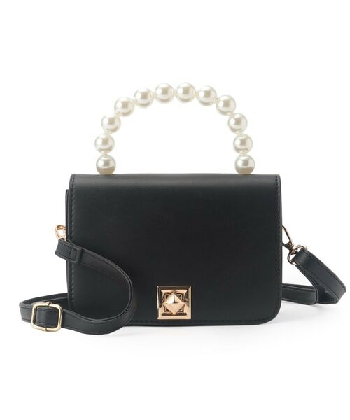 ESPERANZA / エスペランサ ショルダーバッグ | パール調2WAYショルダーバッグ(ブラック(019))