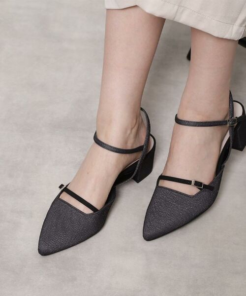 ESPERANZA/エスペランサ ポインテッドアンクルストラップパンプス ブラック(319) M(23.0cm-23.5cm) ESPERANZA/エスペランサ ポインテッドアンクルストラップパンプス ブラック(319) M(23.0cm-23.5cm)