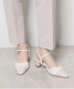 ESPERANZA / エスペランサ サンダル | エナメル×ツイードストラップパンプス