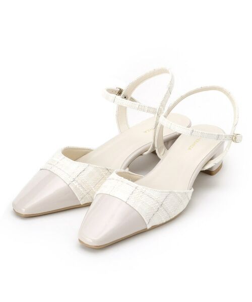 ESPERANZA / エスペランサ サンダル | エナメル×ツイードストラップパンプス | 詳細1