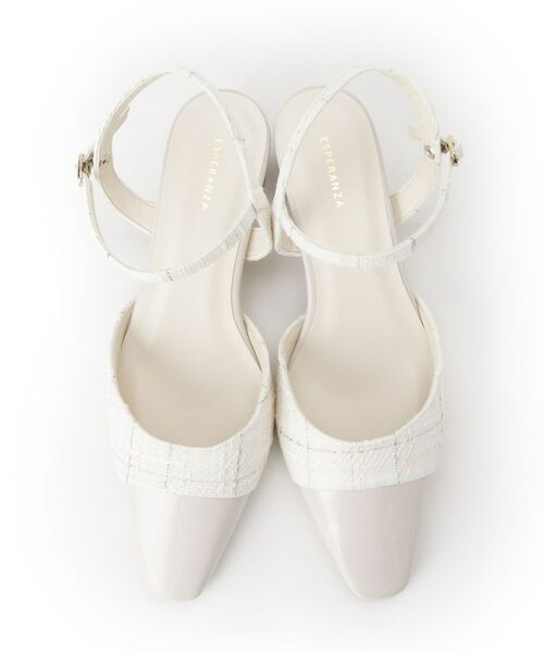 ESPERANZA / エスペランサ サンダル | エナメル×ツイードストラップパンプス | 詳細5
