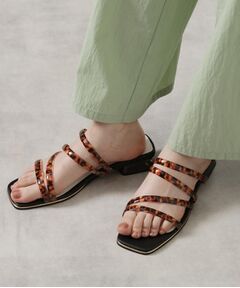 ESPERANZA / エスペランサ サンダル | スクエアトゥクリアフラットヒールミュール