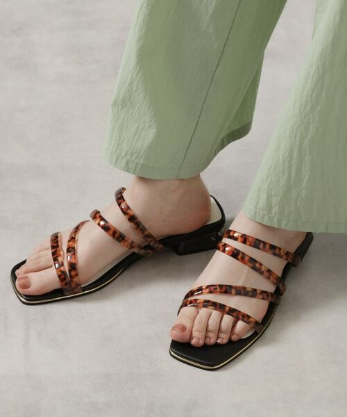 ESPERANZA / エスペランサ サンダル | スクエアトゥクリアフラットヒールミュール | 詳細13