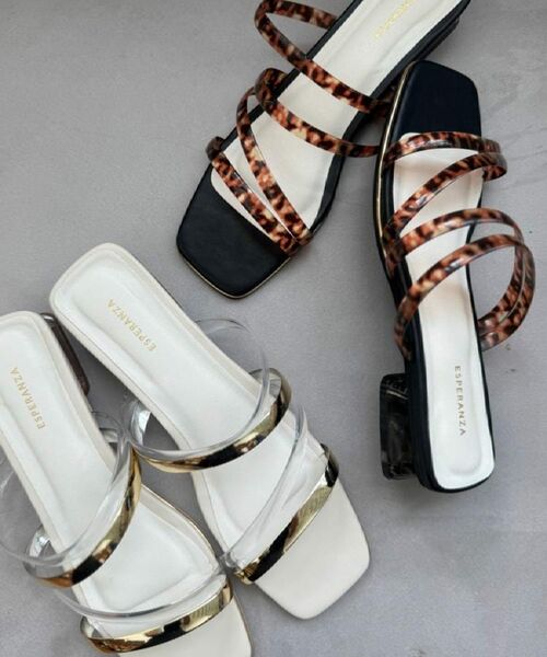 ESPERANZA / エスペランサ サンダル | スクエアトゥクリアフラットヒールミュール | 詳細19