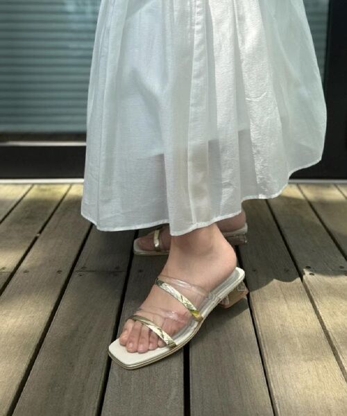 ESPERANZA / エスペランサ サンダル | スクエアトゥクリアフラットヒールミュール | 詳細20