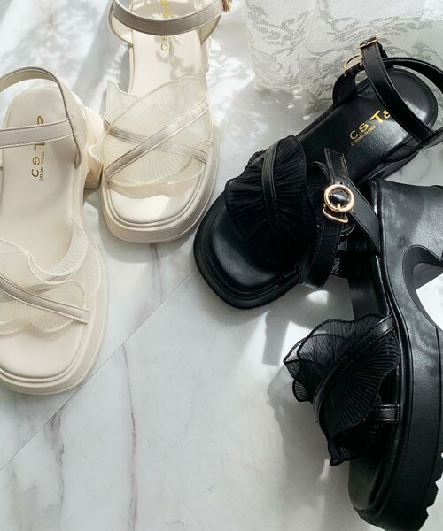 ESPERANZA / エスペランサ サンダル | チュールフリルサンダル | 詳細3