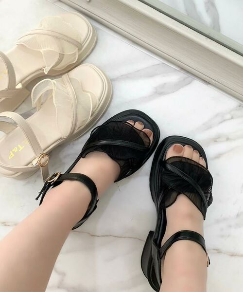 ESPERANZA / エスペランサ サンダル | チュールフリルサンダル | 詳細7