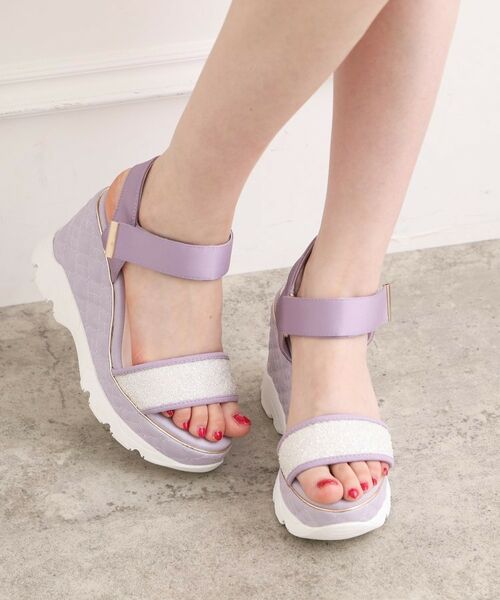 ESPERANZA / エスペランサ サンダル | 【SPORTS SANDAL COLLECTION】キルティングウェッジソールスポサン（パープル(383)）
