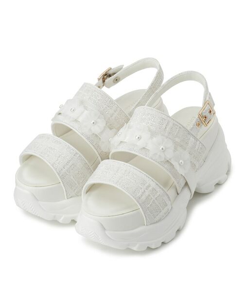 ESPERANZA / エスペランサ サンダル | ツイード風フラワーベルトスポサン | 詳細1