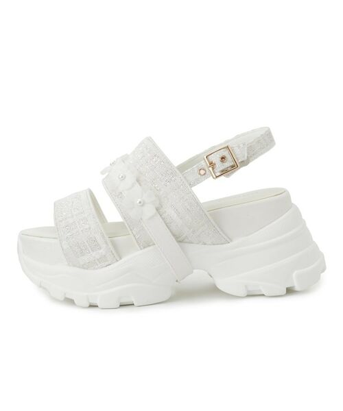 ESPERANZA / エスペランサ サンダル | ツイード風フラワーベルトスポサン | 詳細12