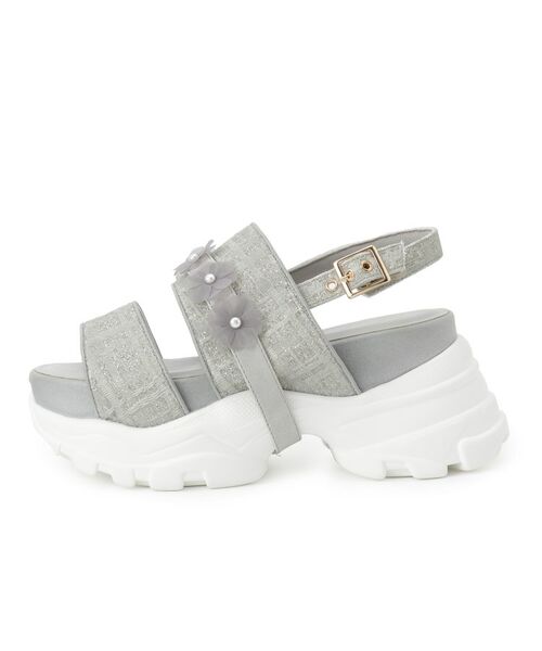 ESPERANZA / エスペランサ サンダル | ツイード風フラワーベルトスポサン | 詳細14