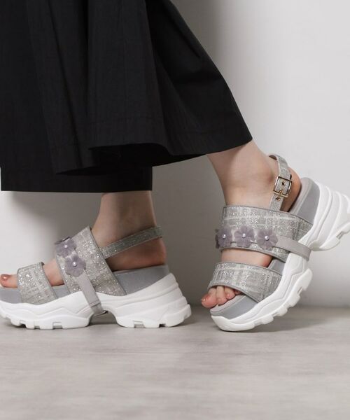 ESPERANZA / エスペランサ サンダル | ツイード風フラワーベルトスポサン | 詳細21