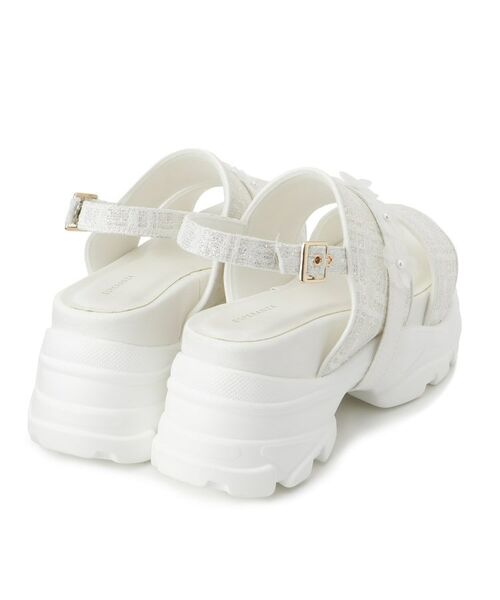 ESPERANZA / エスペランサ サンダル | ツイード風フラワーベルトスポサン | 詳細3