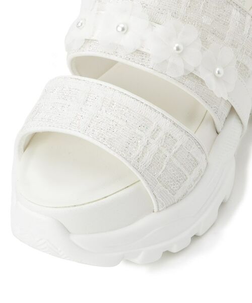 ESPERANZA / エスペランサ サンダル | ツイード風フラワーベルトスポサン | 詳細5