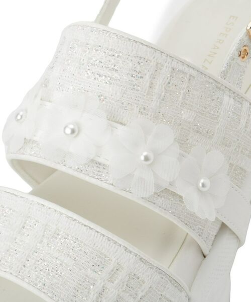 ESPERANZA / エスペランサ サンダル | ツイード風フラワーベルトスポサン | 詳細6