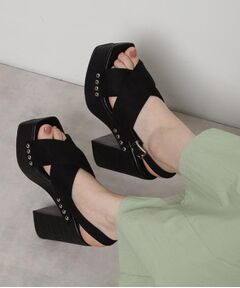 ESPERANZA / エスペランサ サンダル | 【ラク盛り／サンダル】リピーター続出／脚長美脚 クロススタッズサンダル