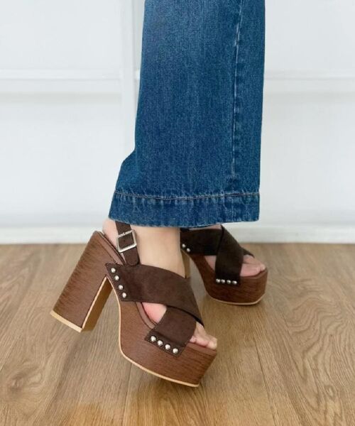 ESPERANZA / エスペランサ サンダル | 【ラク盛り/サンダル】リピーター続出/脚長美脚 クロススタッズサンダル | 詳細26