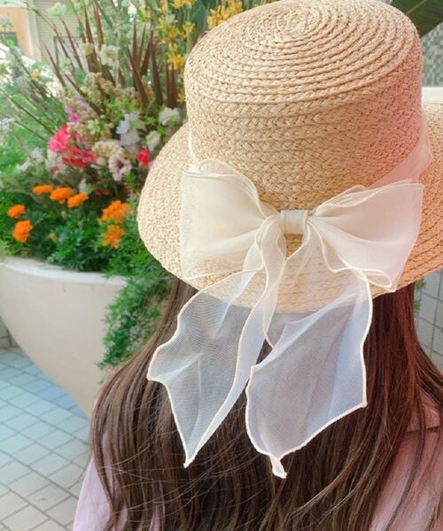 ESPERANZA / エスペランサ ハット | カンカン帽オーガンジーリボン | 詳細10