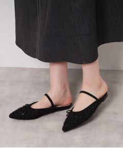 ESPERANZA / エスペランサ サンダル | フラットリボンポインテッドミュール