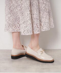 ESPERANZA / エスペランサ フラットシューズ | スクエアトゥエナメルビットローファー