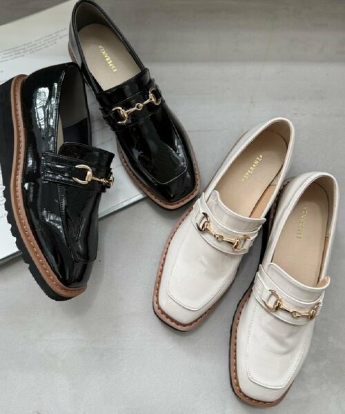 ESPERANZA / エスペランサ フラットシューズ | スクエアトゥエナメルビットローファー | 詳細20