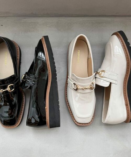 ESPERANZA / エスペランサ フラットシューズ | スクエアトゥエナメルビットローファー | 詳細21