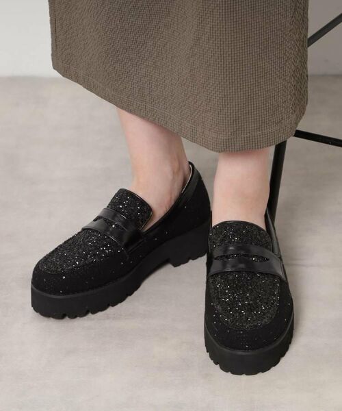 ESPERANZA/エスペランサ 厚底コインローファー ブラック(919) S(22.0cm-22.5cm) ESPERANZA/エスペランサ 厚底コインローファー ブラック(919) S(22.0cm-22.5cm)